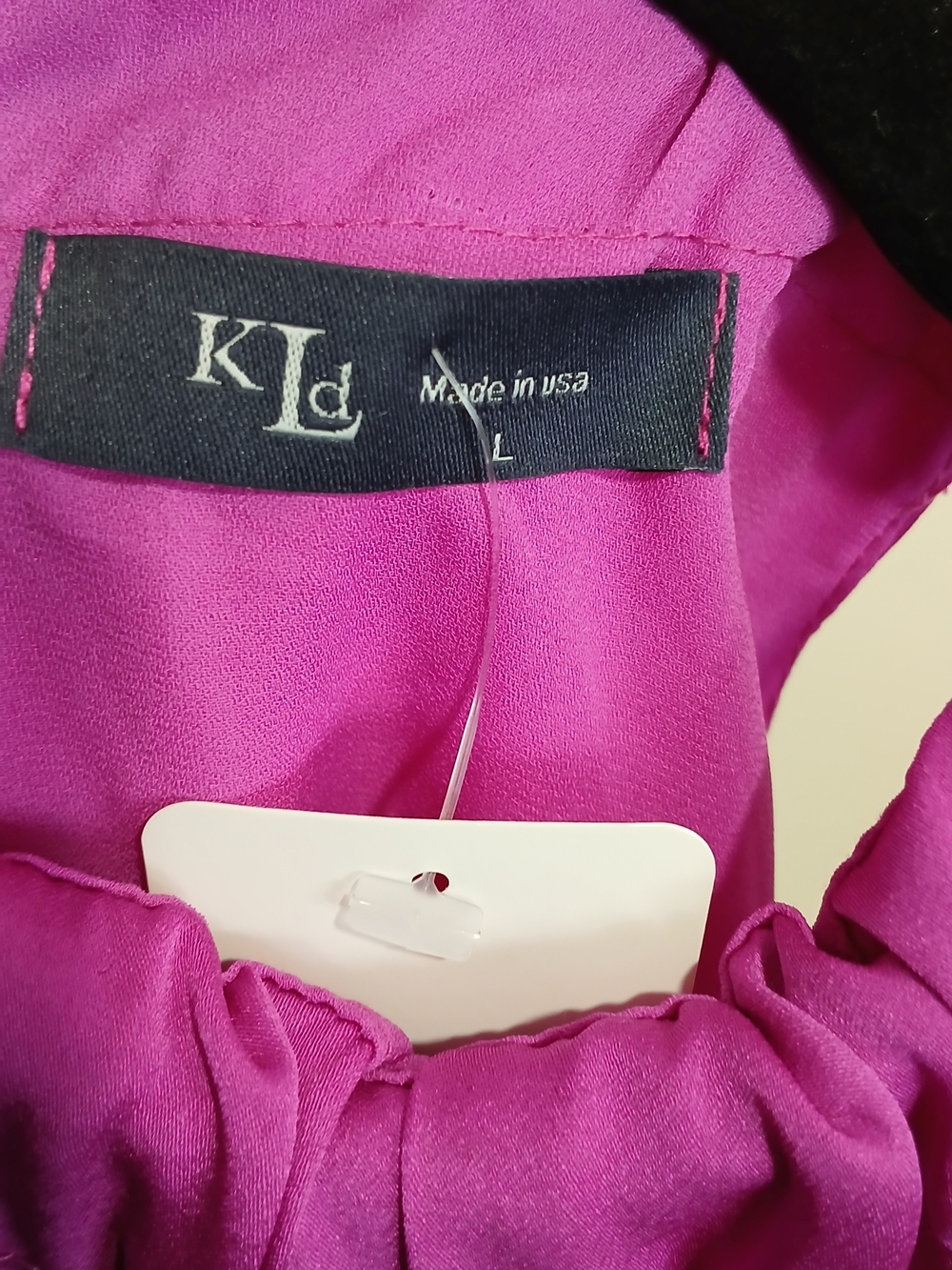 KJL Magenta Satin Halter Blouse Sleeveless Mini Dress Keyhole Back Neck Tie Top - Picture 8 of 12